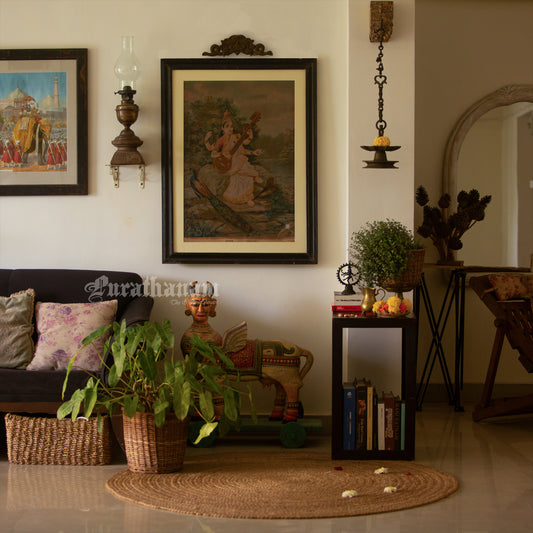 Saraswati by Ravi Varma - Lithograph Print -  Ravi Varma FAL Press