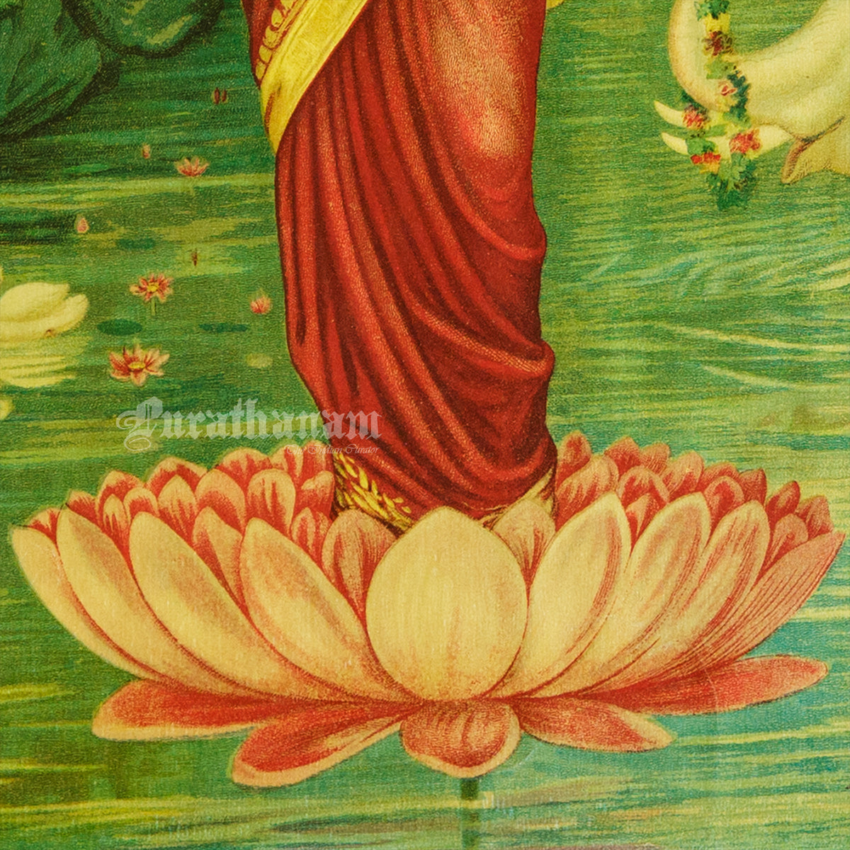 Lakshmi by Ravi Varma - Oleograph Print