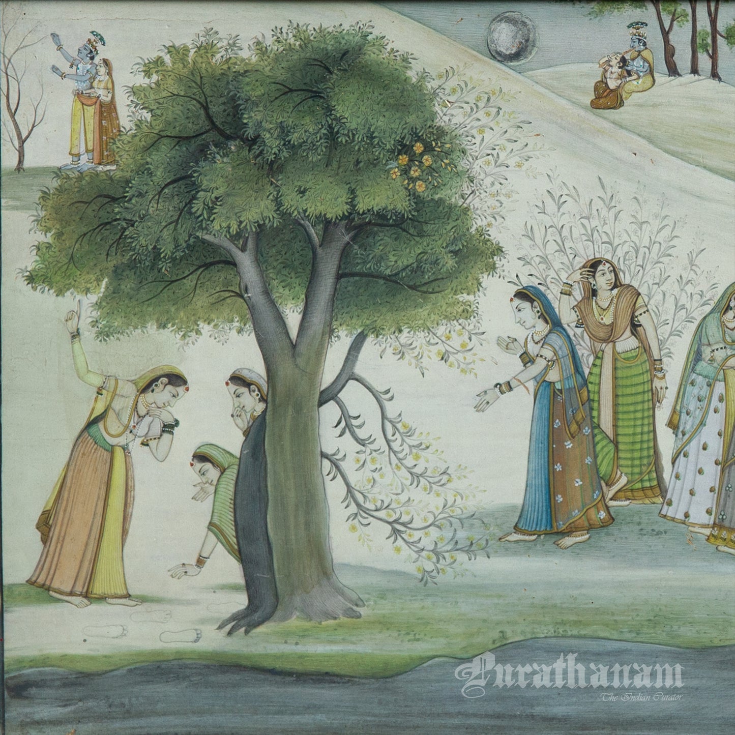 The footsteps of Krishna – Miniature Painting (Watercolor Medium)