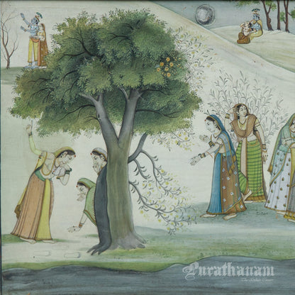 The footsteps of Krishna – Miniature Painting (Watercolor Medium)