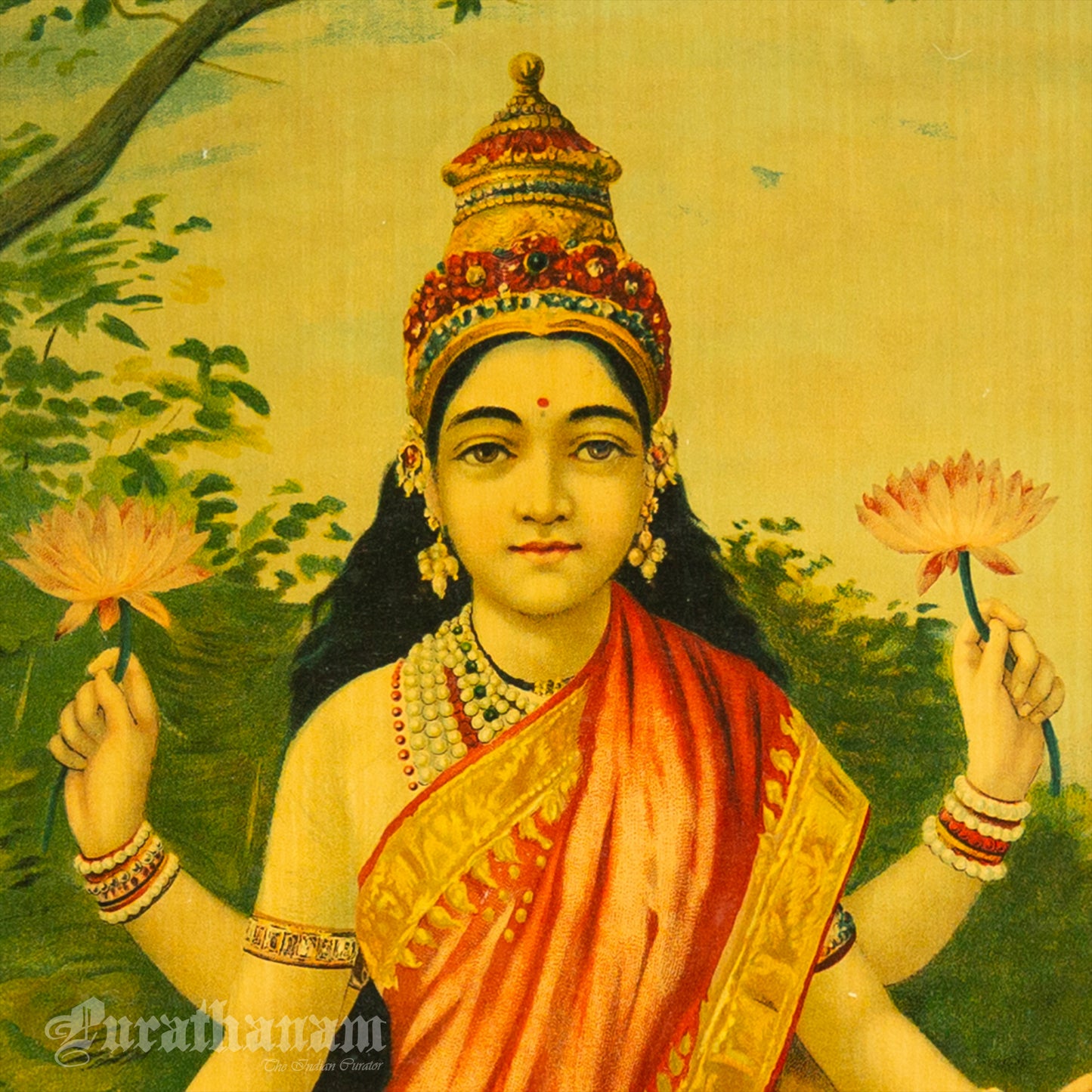 Lakshmi - Oleograph Print (Ravi Varma)