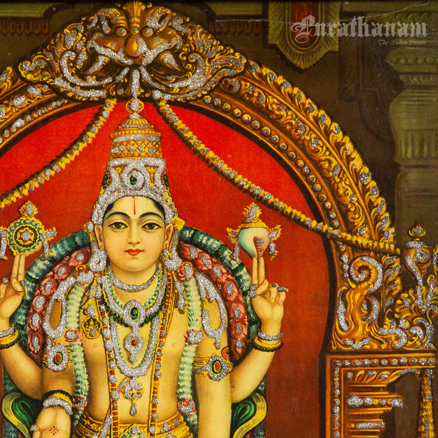 Thirupathi Venkateswarar  by K.S. Siddalingaswamy- Oleograph Print (Embellished)