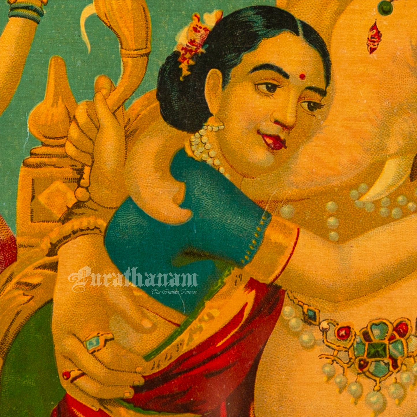 Ganapati  by Ravi Varma - Oleograph Print