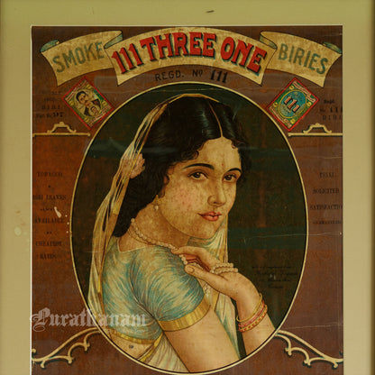 Shankarlala Dayaram  Smoke 111 Three one Ad. poster - Chromolithograph print