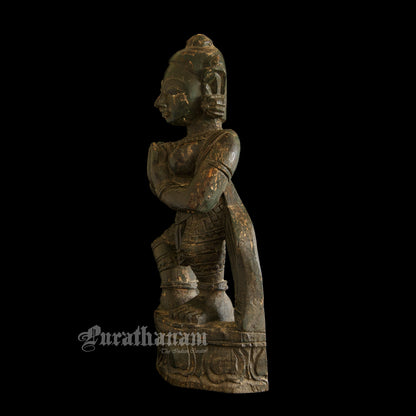 Temple Maiden wooden  sculpture