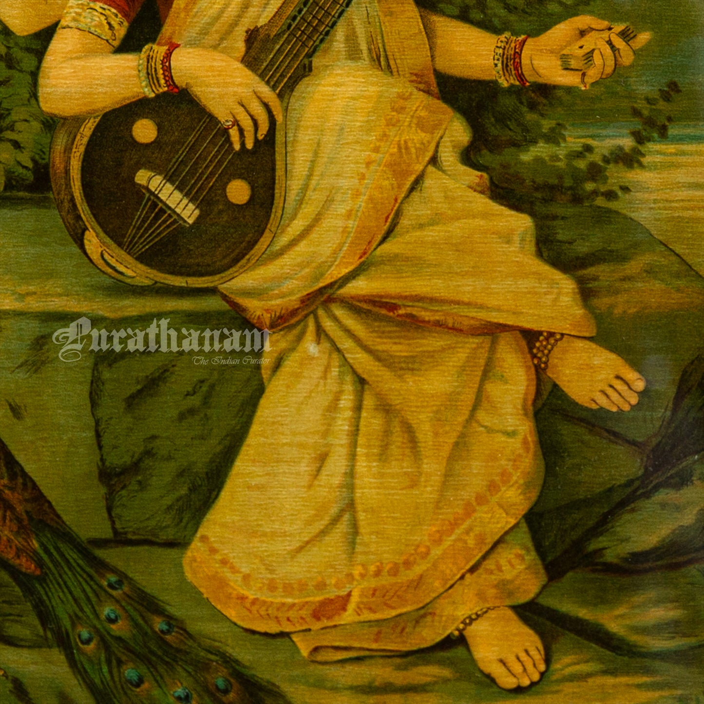 Saraswati - Oleograph Print (Ravi Varma)