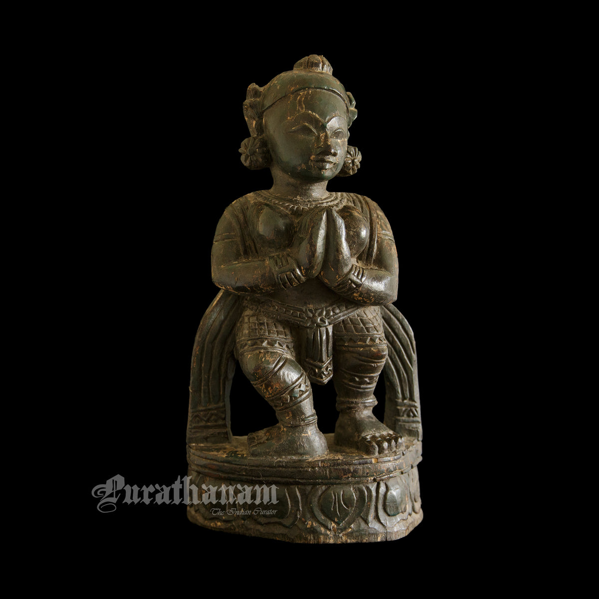 Temple Maiden wooden  sculpture