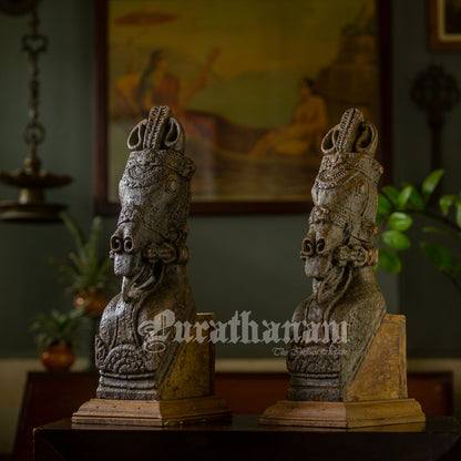 Horse Head Brackets - Pair (Teak Wood)