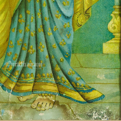 Sree Radha Rukhmini Krishna by C. G. Ramanujam - Oleograph Print
