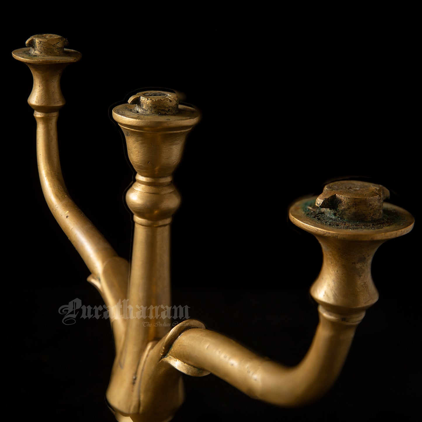 Three Branched oil Lamp/ Kavara Vilakku - Brass