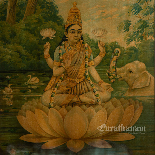 Lakshmi - Oleograph Print (Ravi Varma)