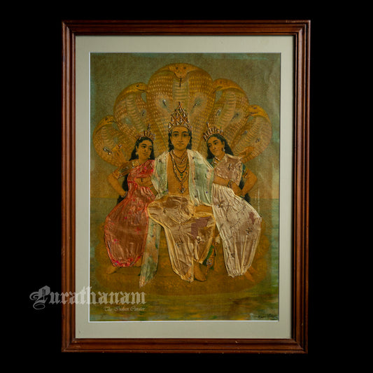 Shesh Narayan by Ravi Varma- Embellished Oleograph Print