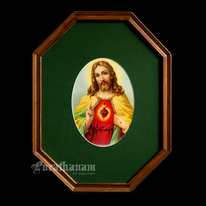 Sacred Heart of Jesus Christ  - Oleograph Print (German Print)