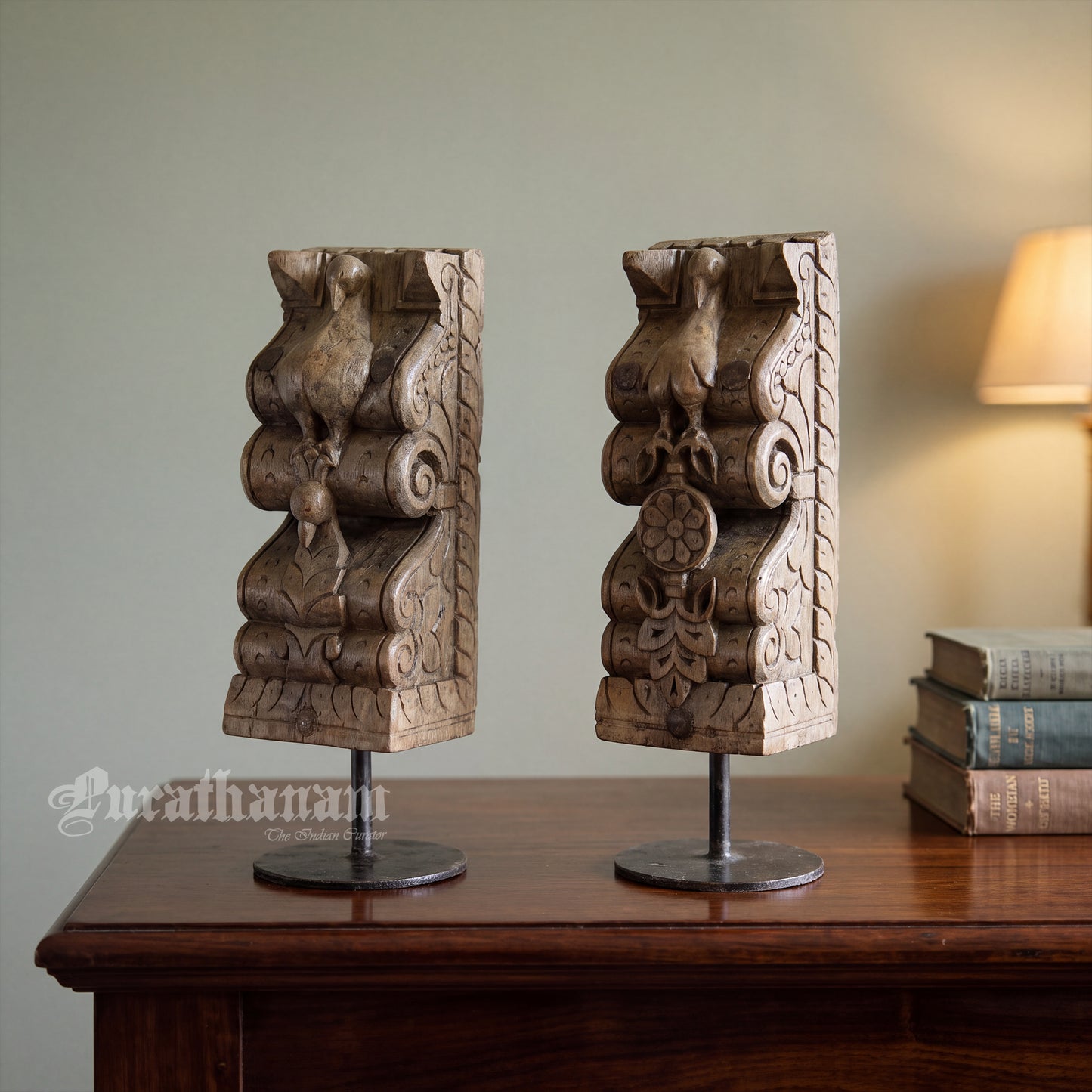 Peacock Bracket Corbels - Pair