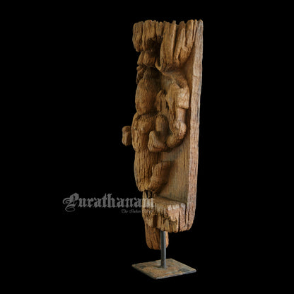 Antique Matsya Avatar wooden  sculpture