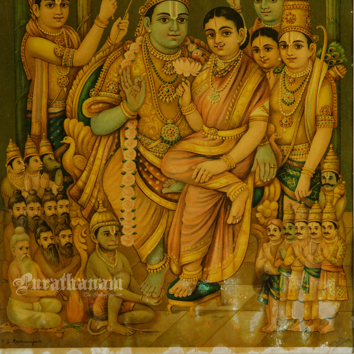 Ram Pattabhishekam  by C. G. Ramanujam - Oleograph Print