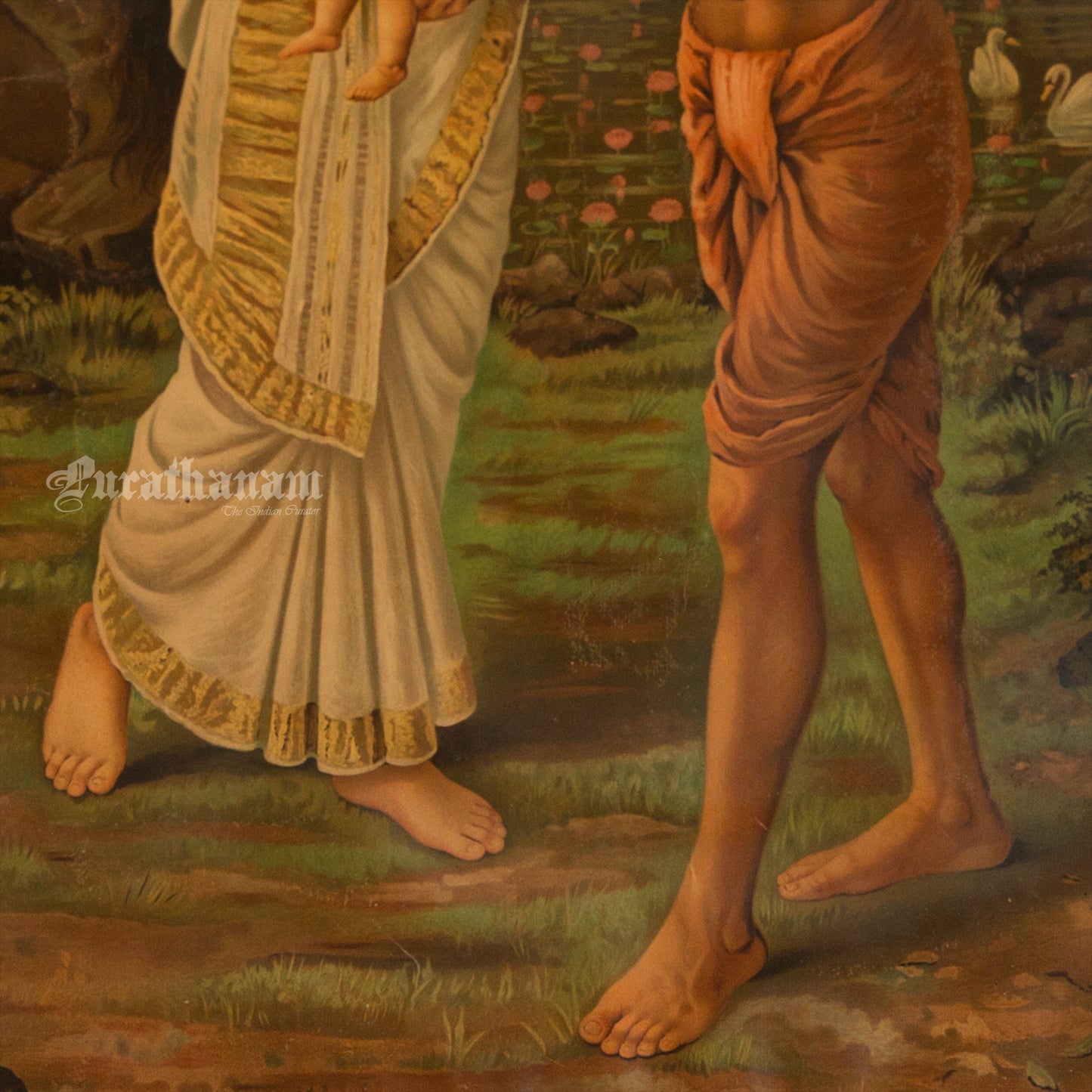 The birth of Shakuntala by Ravi Varma - Lithograph Print -  Ravi Varma FAL Press
