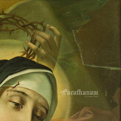 Saint Rita of Cascia - The Mystical Crowning with Thorns (Chromolithograph Print)