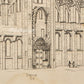 Medieval Architecture & Art-Semur-Plate 5 (North transept door way) -Steel Engraving