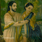 Arjun Subhadra by Ravi Varma - Oleograph Print Embellished