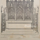 Medieval Architecture & Art-Marbourg - Plate 8 (Perspective elevation of high alter) -Steel Engraving