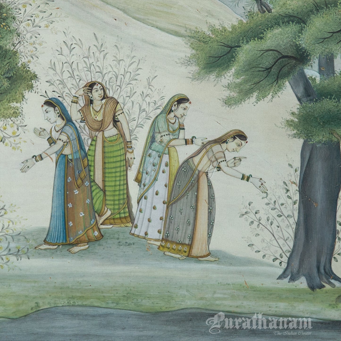 The footsteps of Krishna – Miniature Painting (Watercolor Medium)
