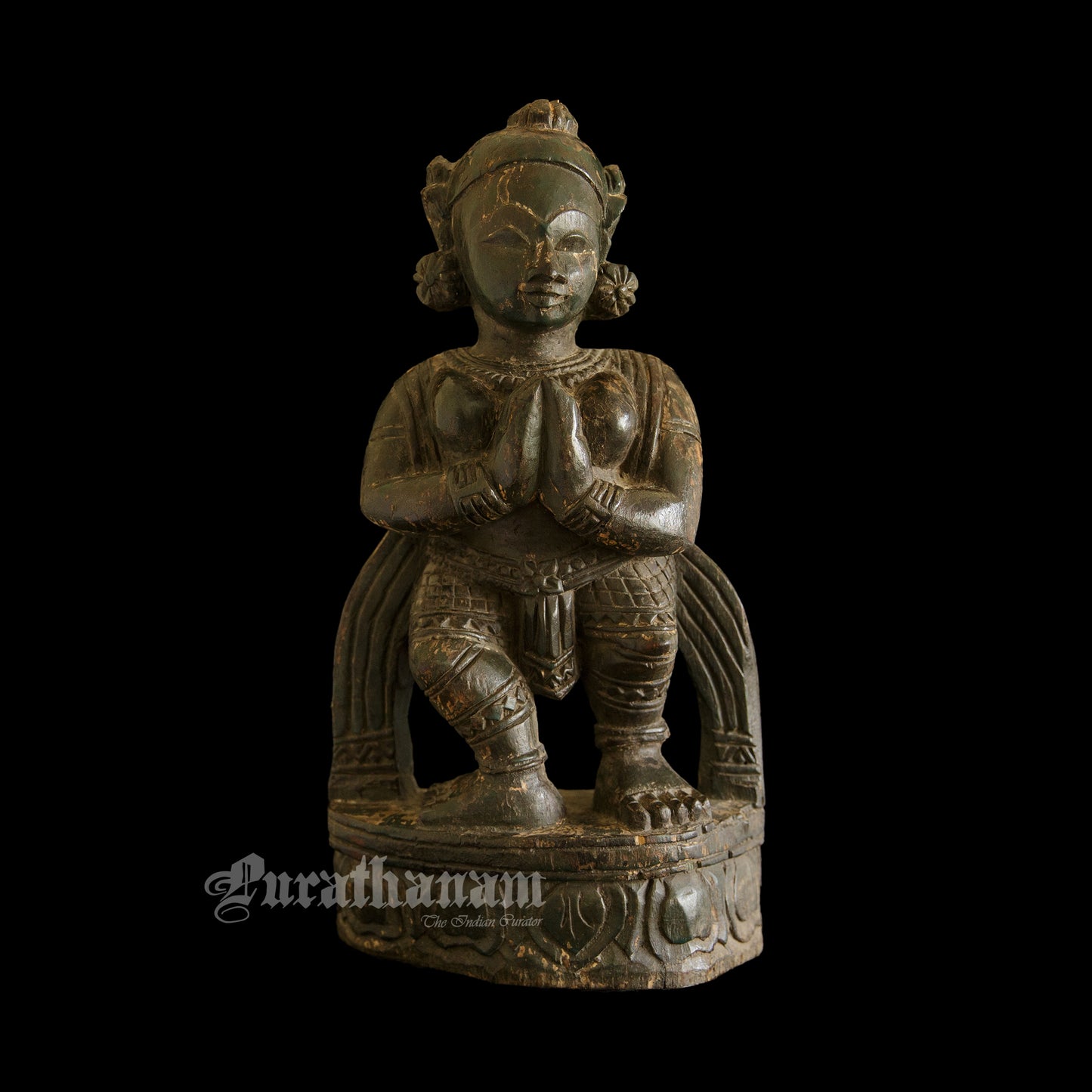 Temple Maiden wooden  sculpture