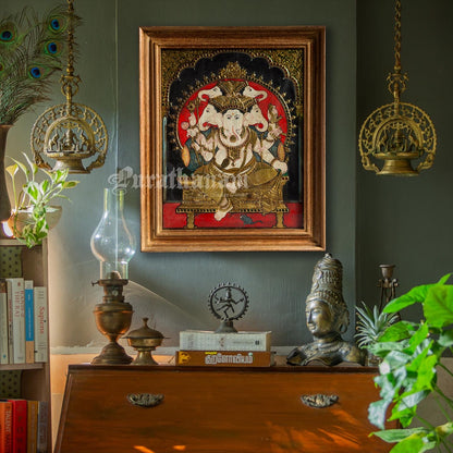 Panchamukha Vinayaga - Tanjore Painting