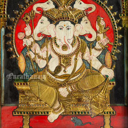 Panchamukha Vinayaga - Tanjore Painting