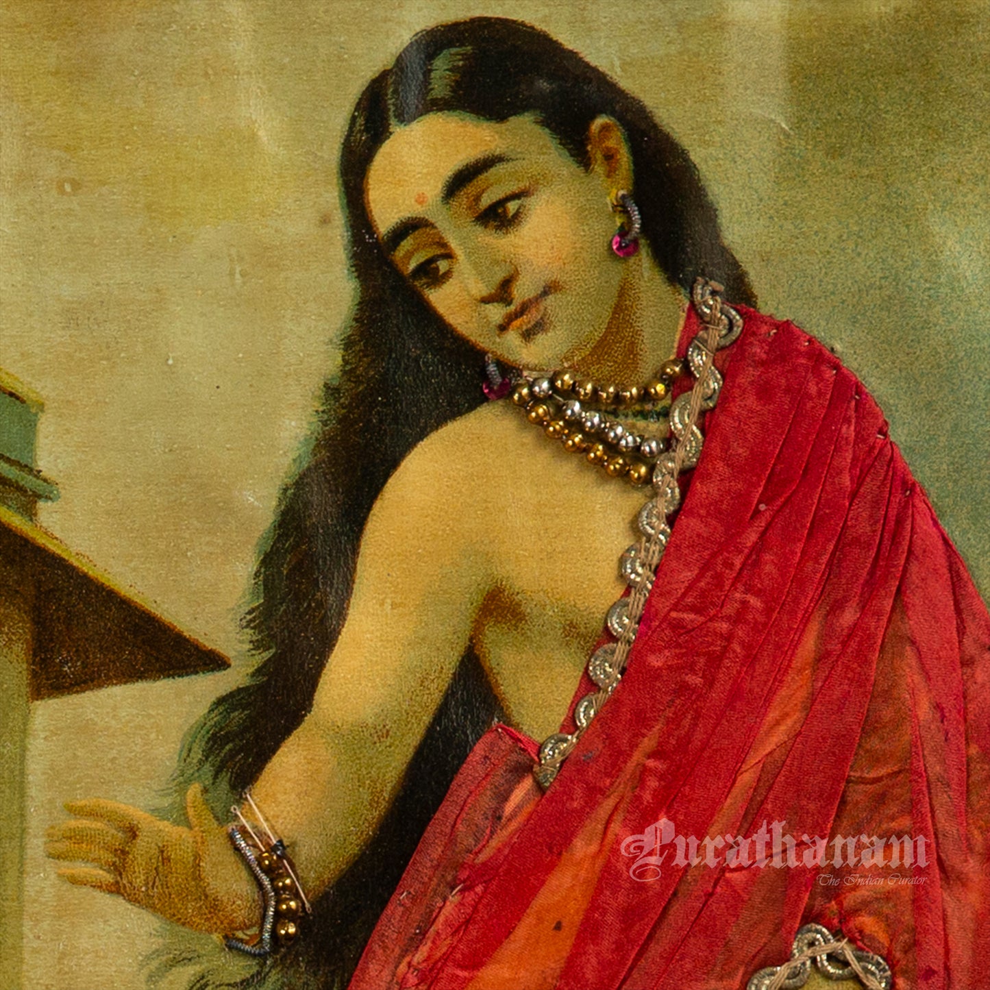 Urvashi by Ravi Varma - Oleograph Print (Embellished)