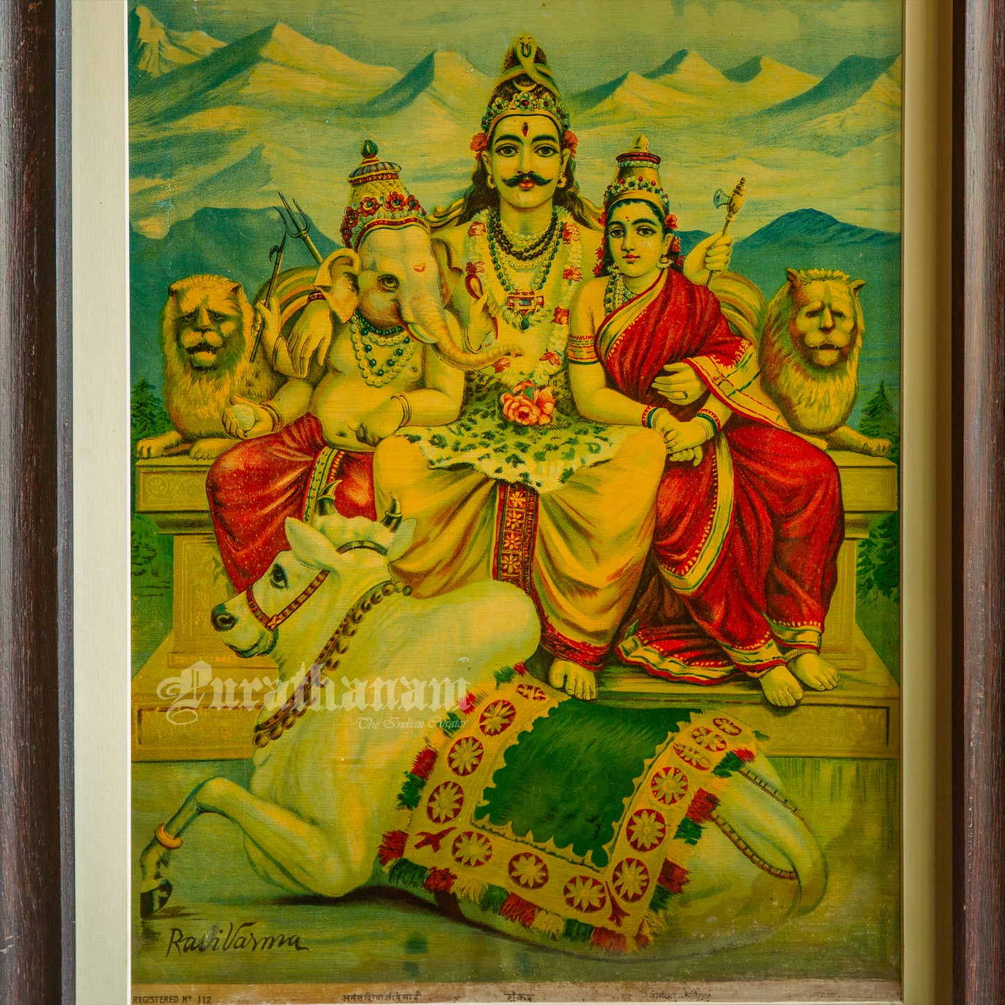 Shankar by Ravi Varma - Lithograph Print