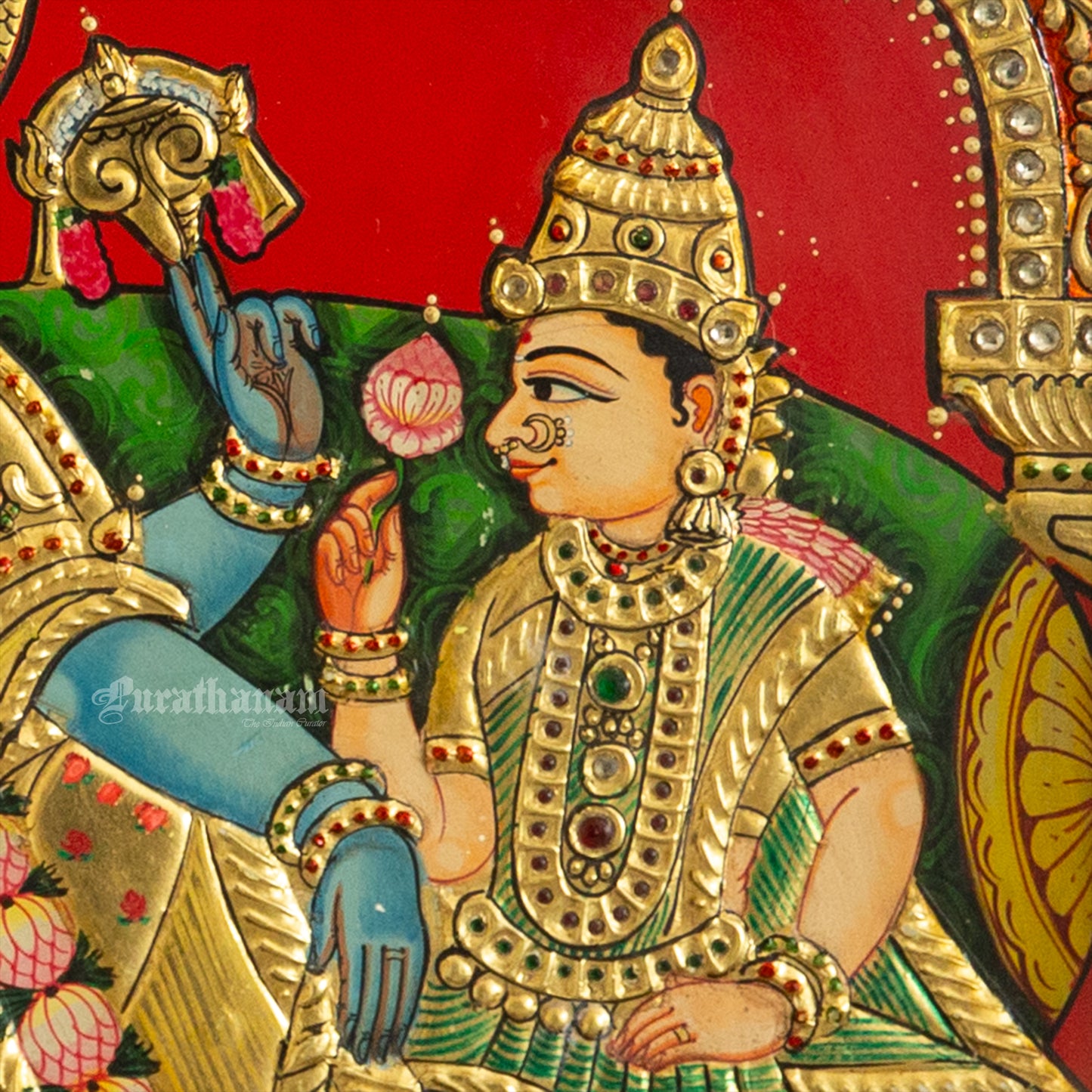 Vishnu Sridevi Bhudevi - Tanjore Painting