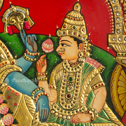 Vishnu Sridevi Bhudevi - Tanjore Painting