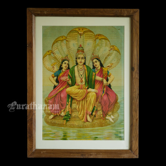 Shesh Narayan by Ravi Varma - Oleograph Print