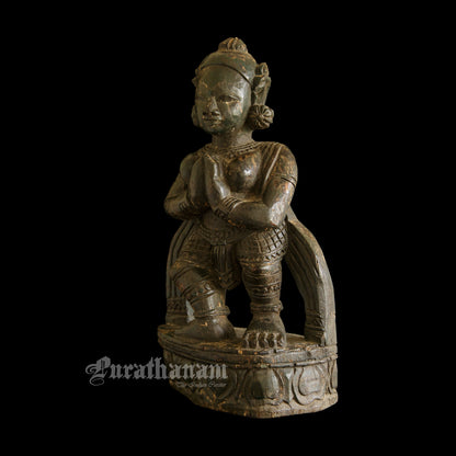 Temple Maiden wooden  sculpture