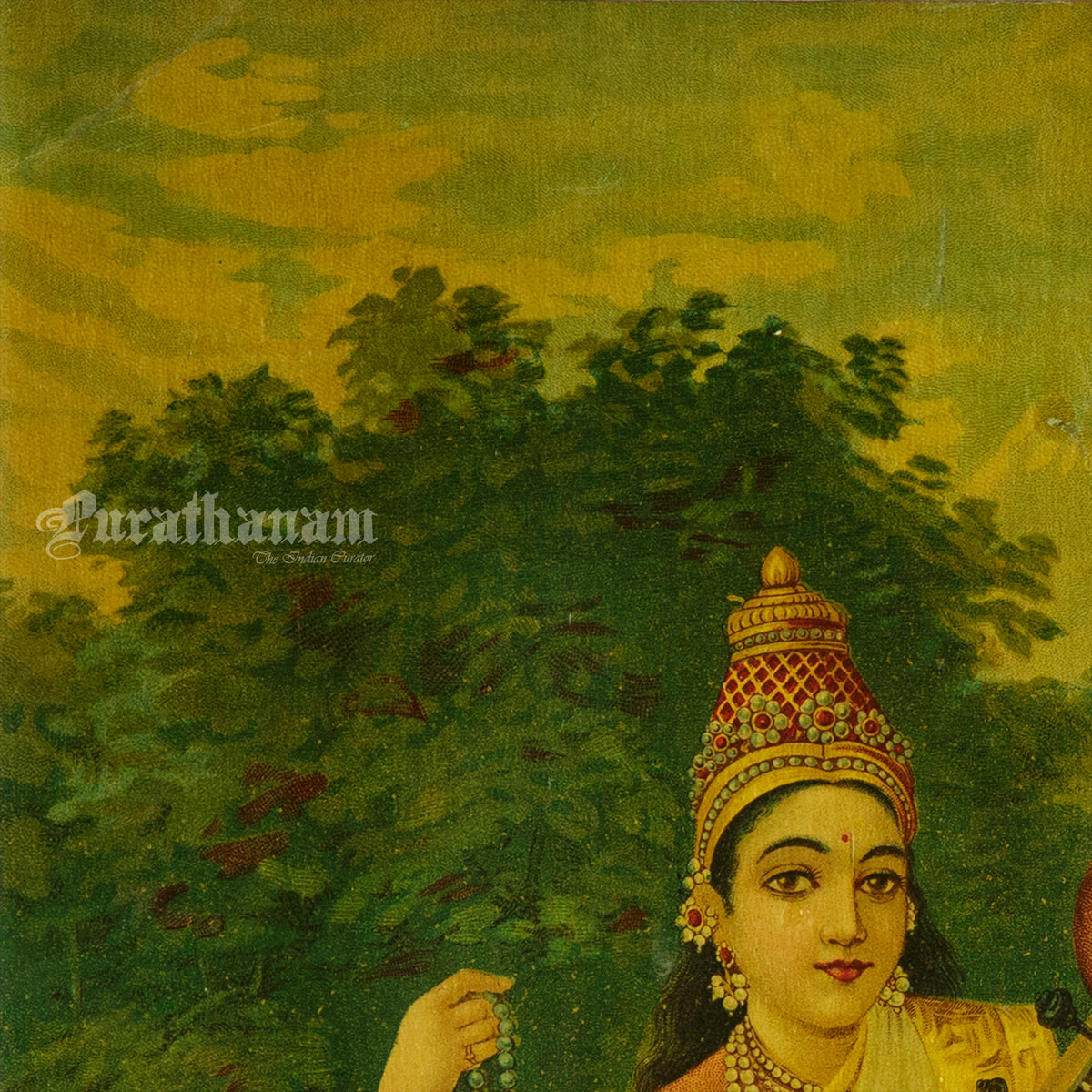 Saraswati by Ravi Varma - Oleograph Print