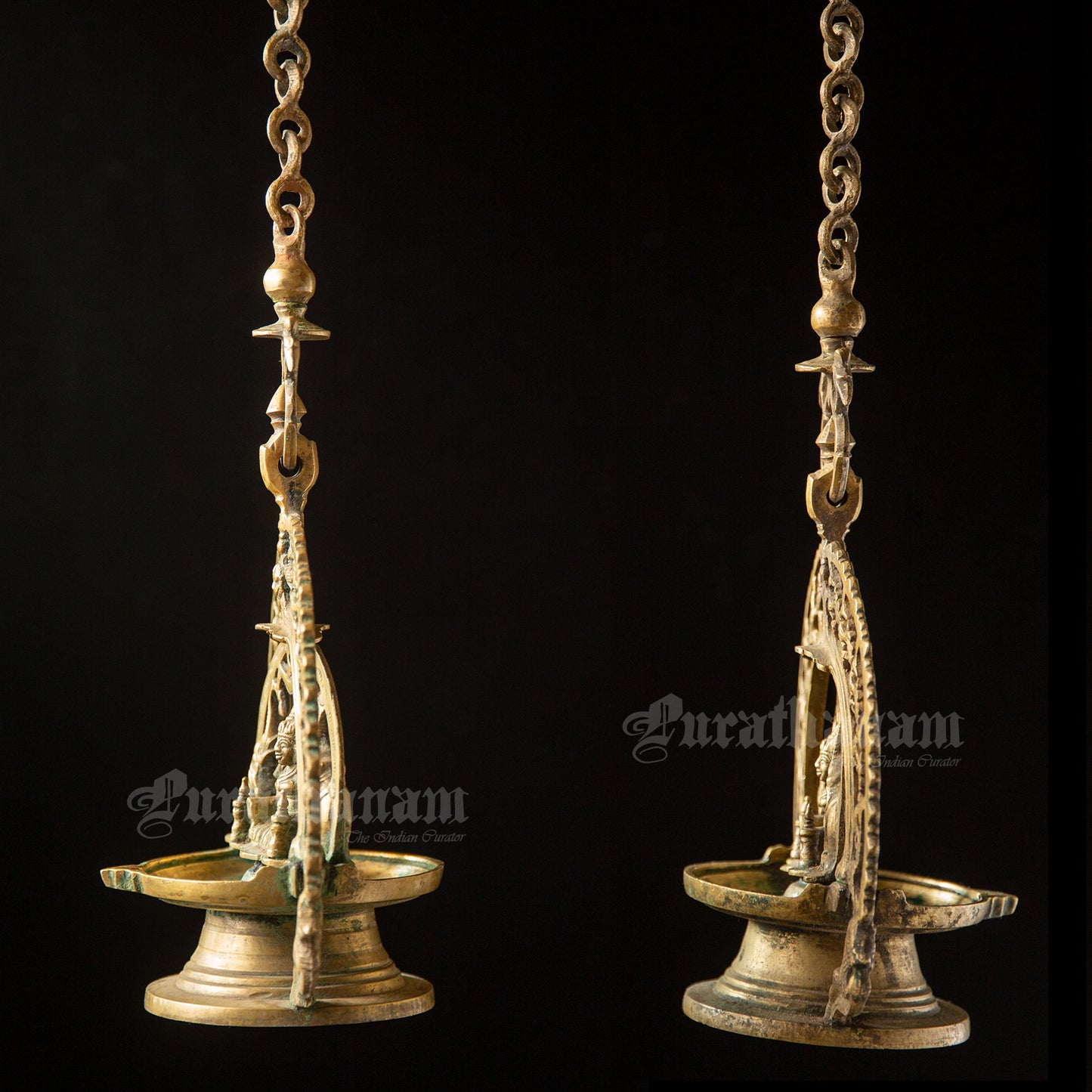 Gajalakshmi Hanging lamp set - Brass