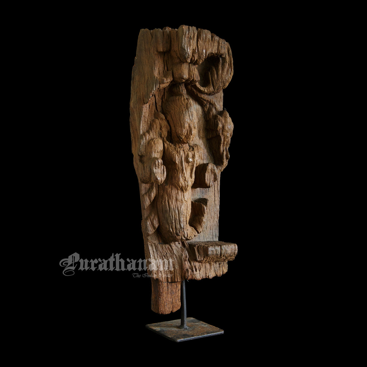Antique Matsya Avatar wooden  sculpture