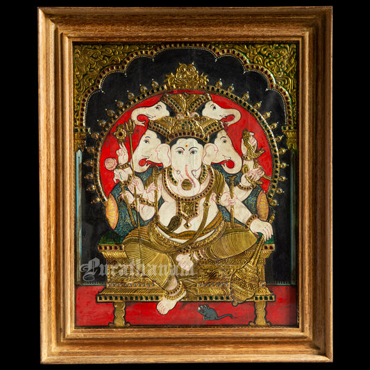 Panchamukha Vinayaga - Tanjore Painting