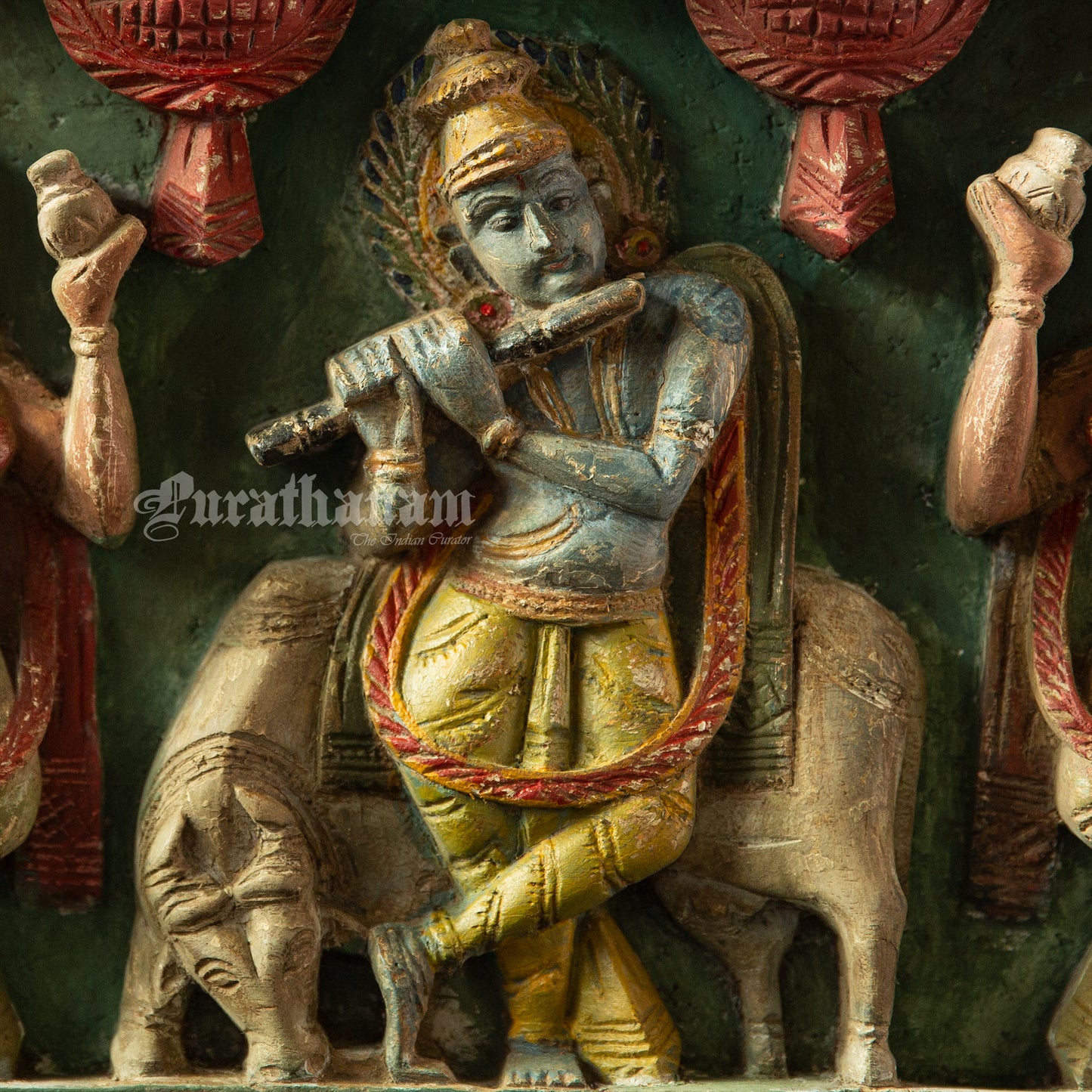 Krishna Avatar Wooden Panel (Soorya Palagai)