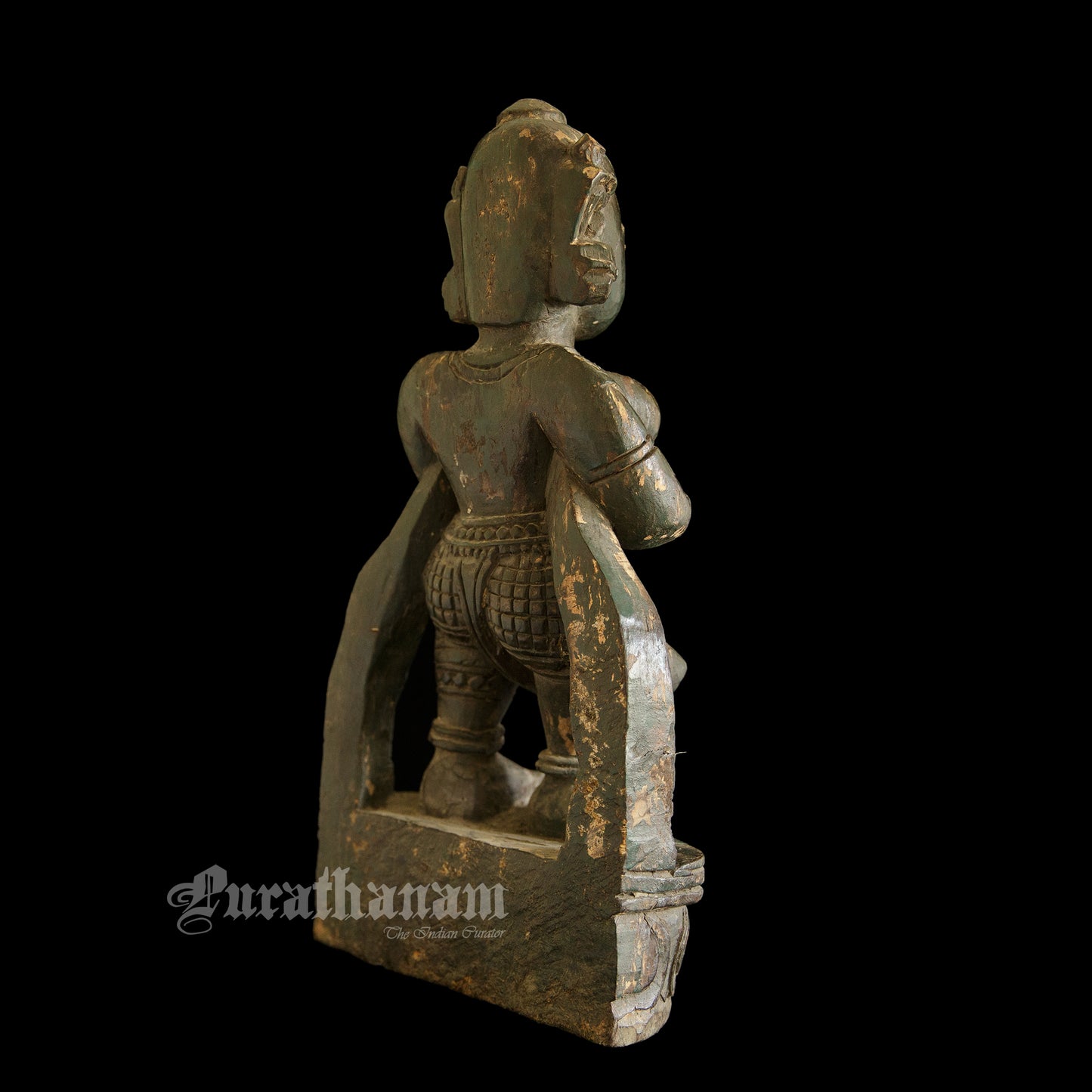 Temple Maiden wooden  sculpture