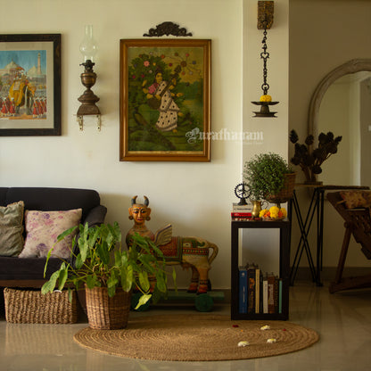 Saraswati by Ravi Varma - Oleograph Print - Embellished