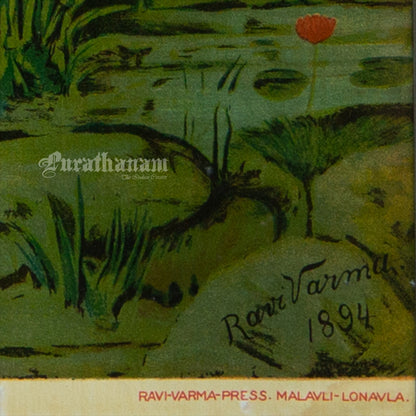 Saraswati - Oleograph Print (Ravi Varma)