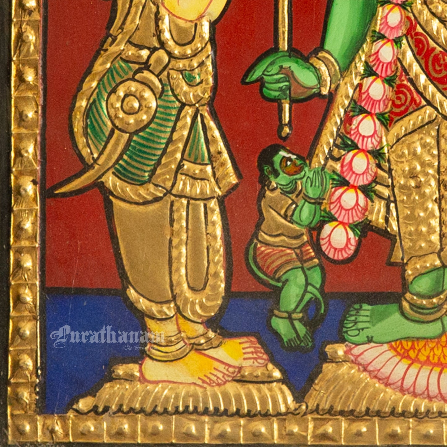Ram, Lakshmana and Sita - Tanjore Painting