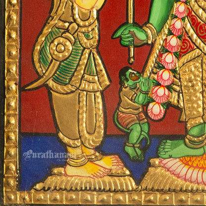Ram, Lakshmana and Sita - Tanjore Painting