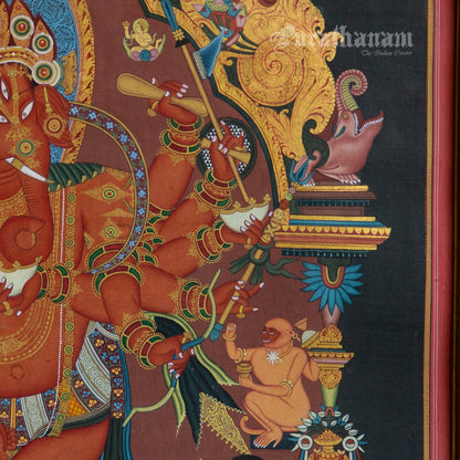 12-Armed Maha Rakta Ganapati - Tibetan thangka Art