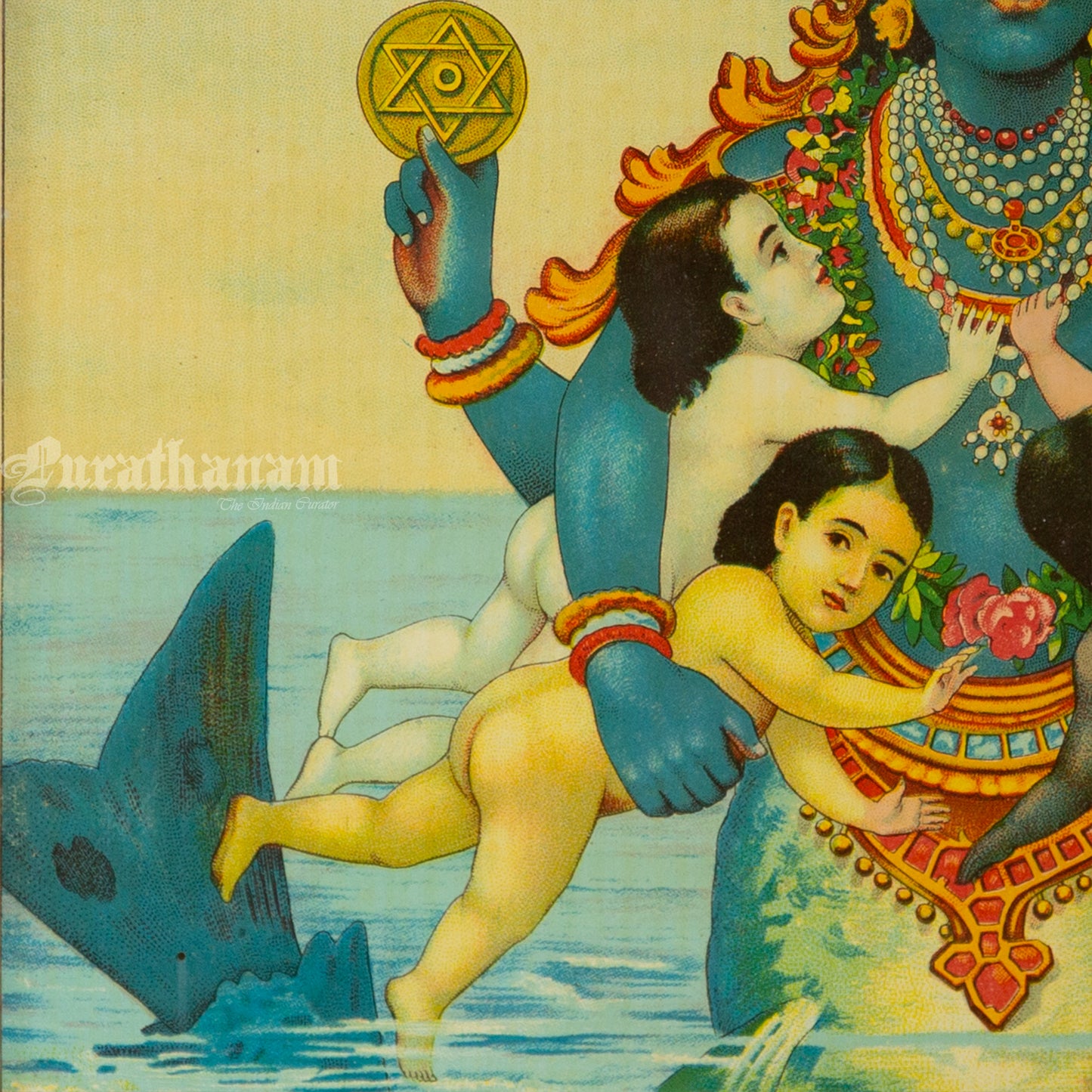 Matsya Avatar by Ravi Varma- Oleograph Print