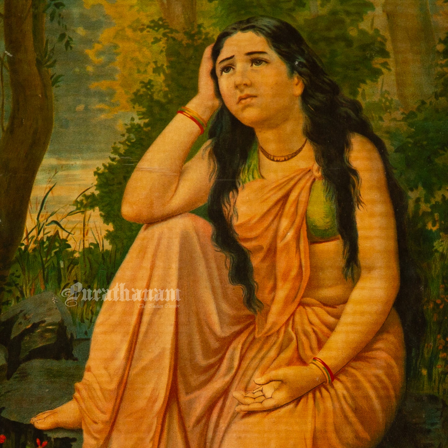 Damayanti by Ravi Varma - Oleograph Print