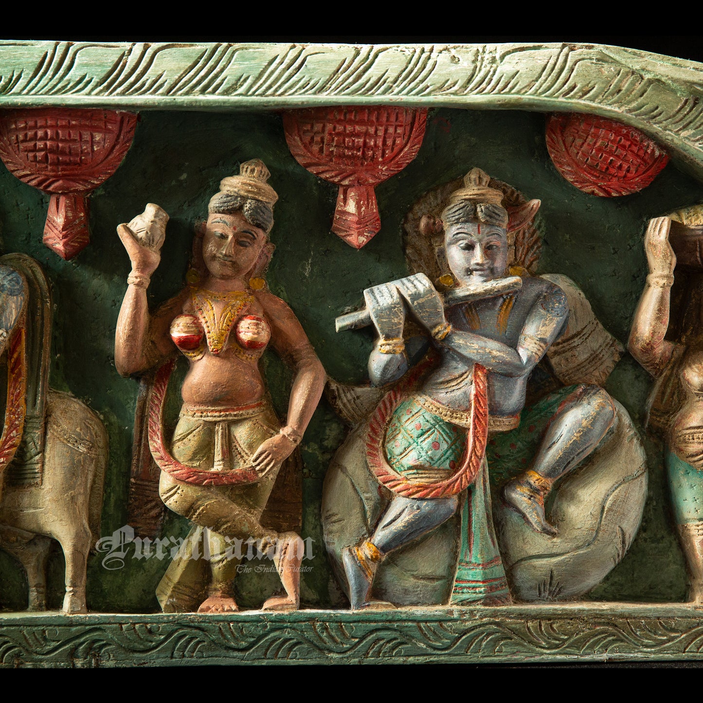 Krishna Avatar Wooden Panel (Soorya Palagai)