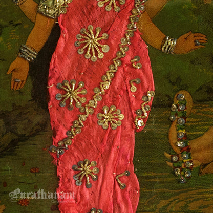 Lakshmi by Ravi Varma -  Oleograph Print Embellished